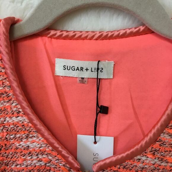 Orange Vintage Tweed Long Sleeve Front Zip-Up Detail Jacket With Pockets - Picture 8 of 16